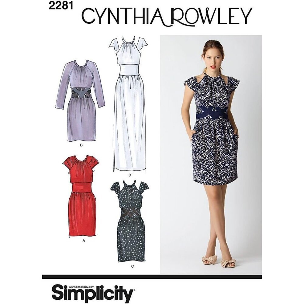 Simplicity 2281 Cynthia Rowley Womens Dress Sewing Pattern Size 6-14